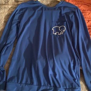 an ivory ella long sleeve royal blue shirt